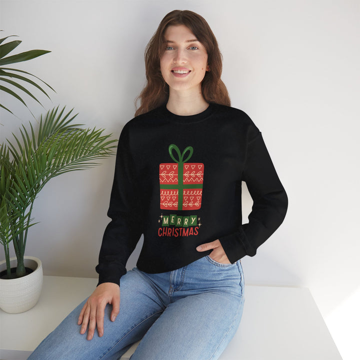 Christmas Present Sweatshirt – 'Merry Christmas' Holiday Crewneck
