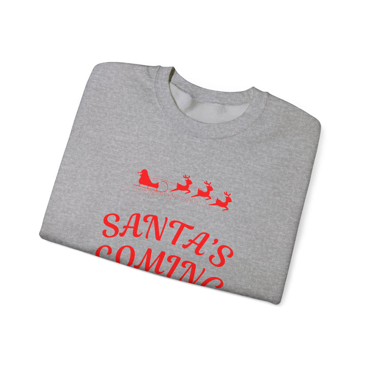 Christmas Sweatshirt — "Santa's Coming to Town" Festive Crewneck