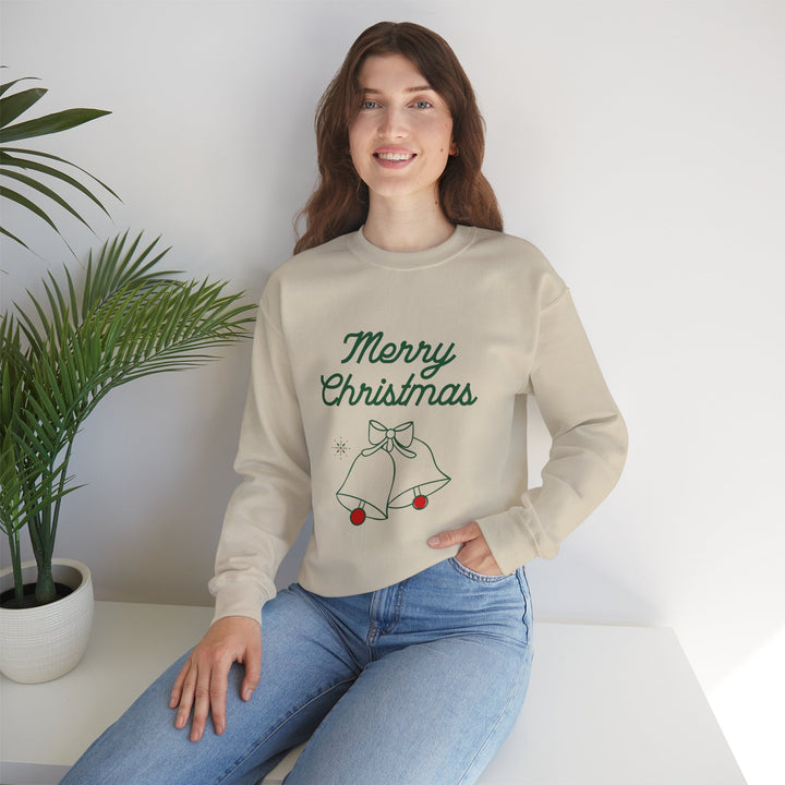 Christmas Crewneck Sweatshirt — “Merry Christmas” Bells Holiday Pullover