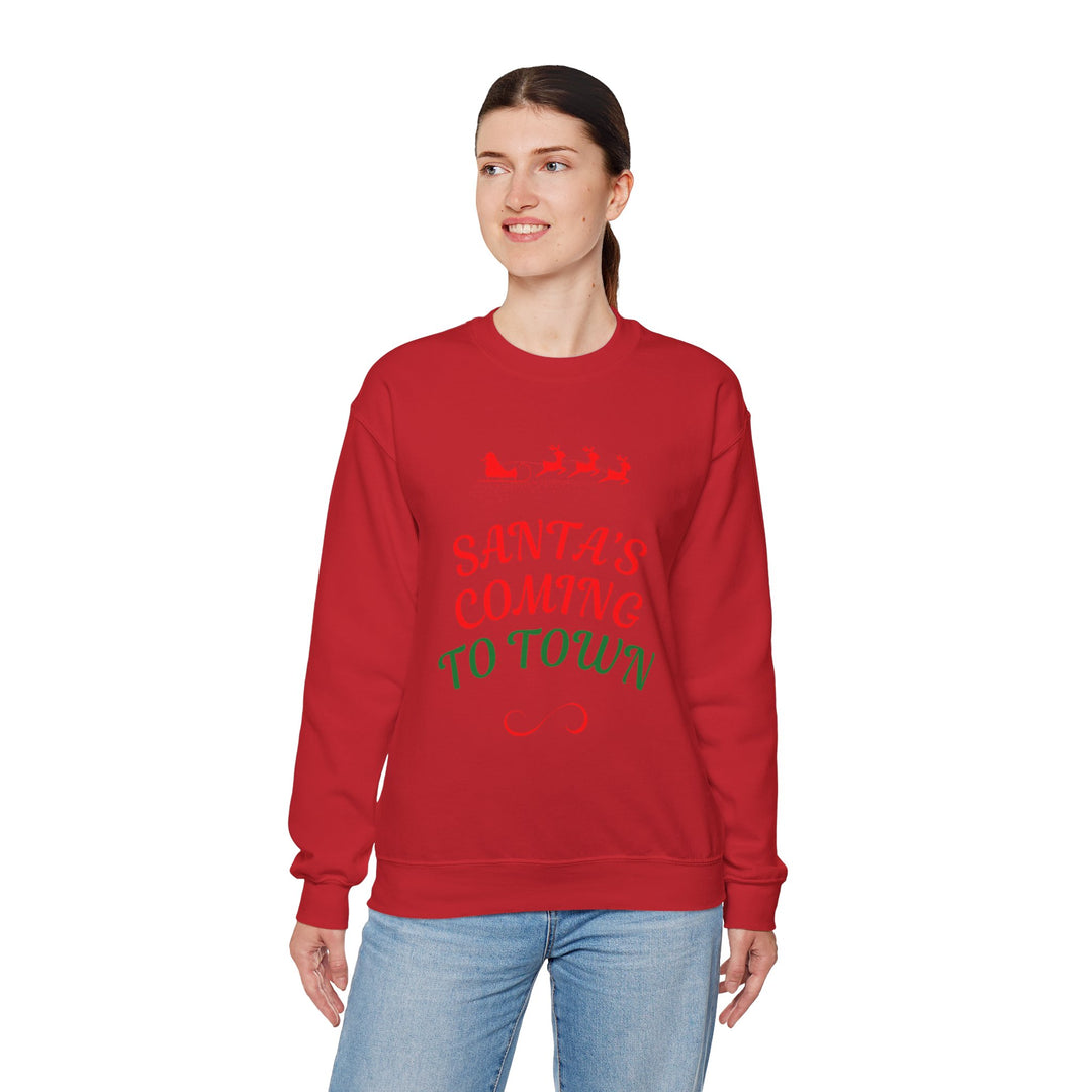 Christmas Sweatshirt — "Santa's Coming to Town" Festive Crewneck