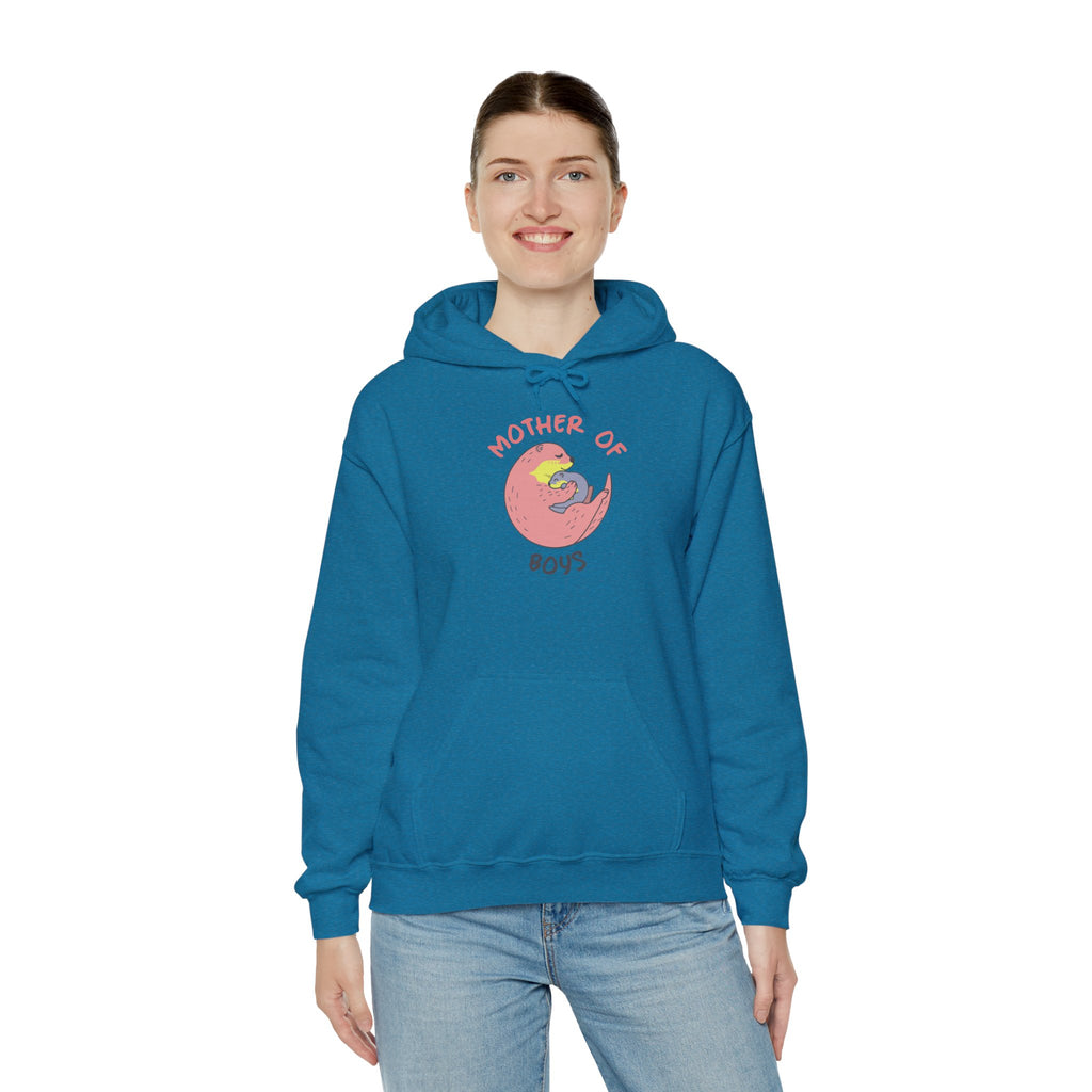 Mom's Unisex Hooded Sweatshirt - Mother of Boys Design