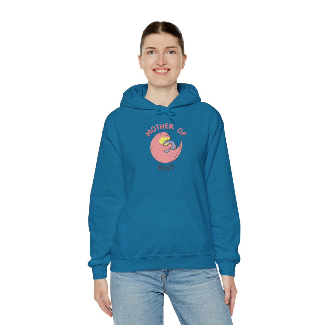 Mom's Unisex Hooded Sweatshirt - Mother of Boys Design