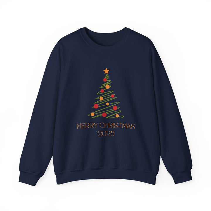Christmas Tree Crewneck Sweatshirt – "Merry Christmas 2025" Holiday Sweater