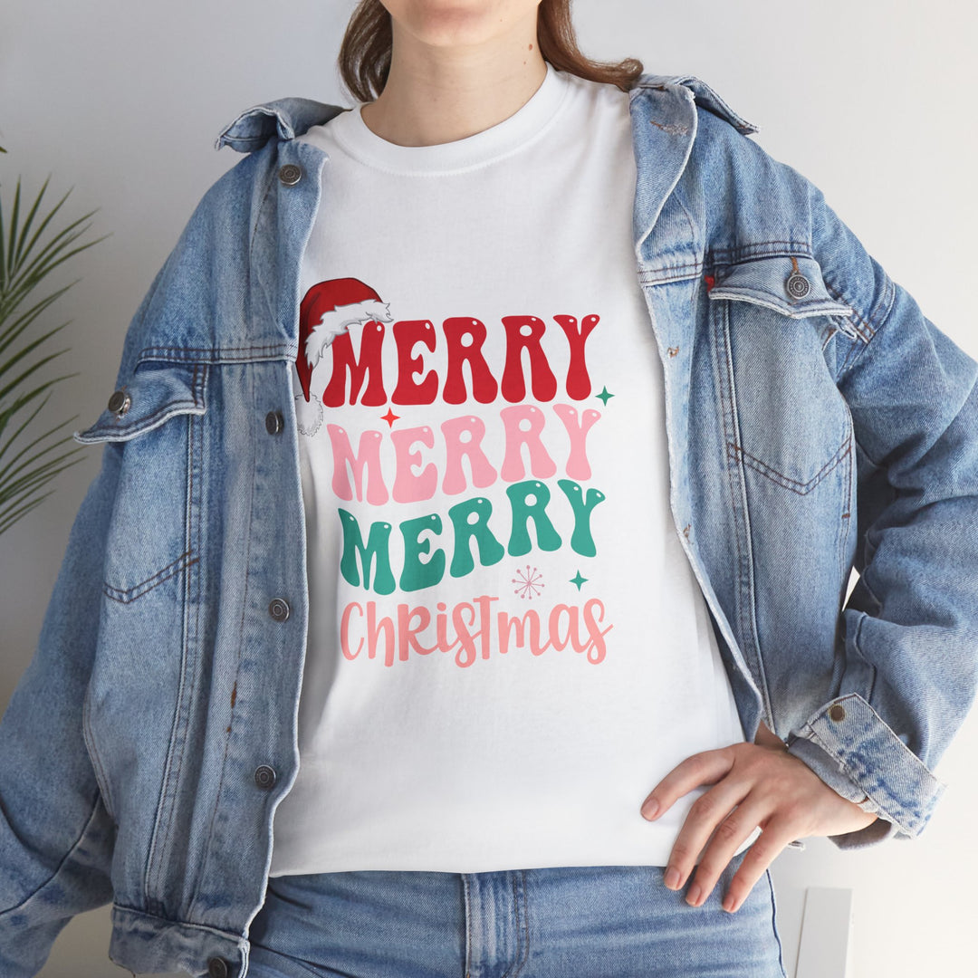 Merry Christmas Unisex Heavy Cotton Tee - Festive Holiday Shirt