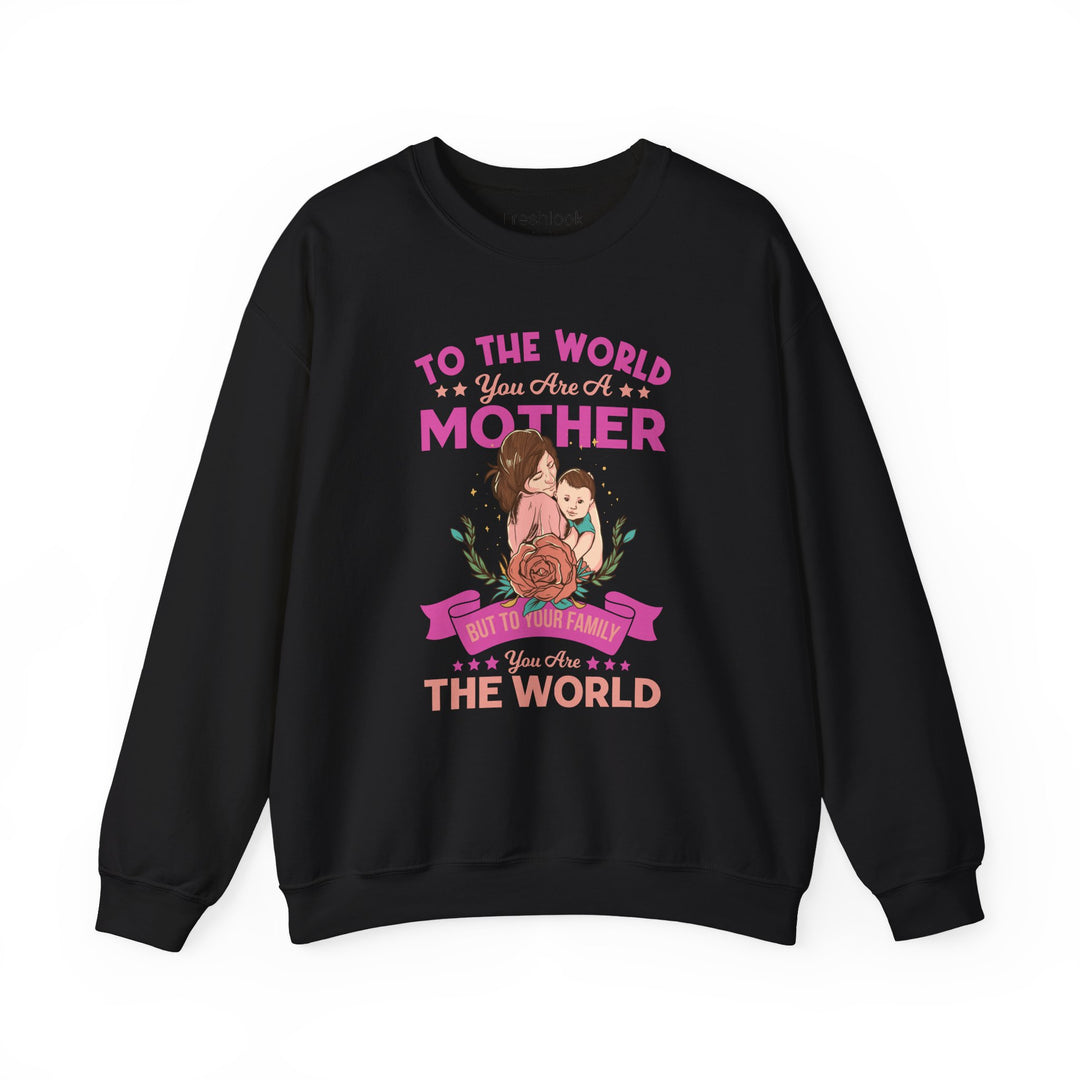 Mom's Sweatshirt - To The World You Are A Mother But To Your Family You are The World Design