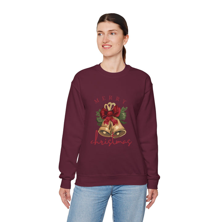 Christmas Bells Crewneck Sweatshirt — "Merry Christmas" Holiday Pullover