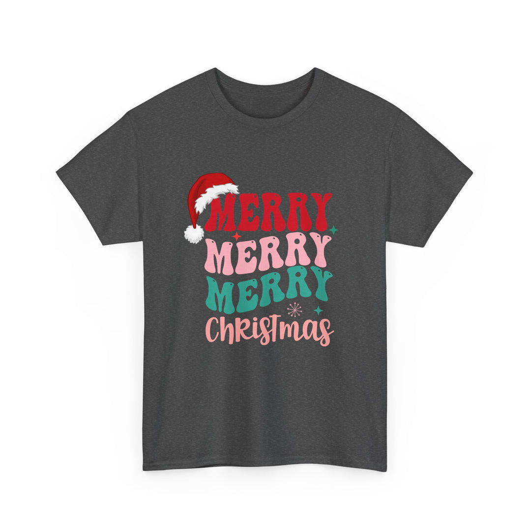 Merry Christmas Unisex Heavy Cotton Tee - Festive Holiday Shirt