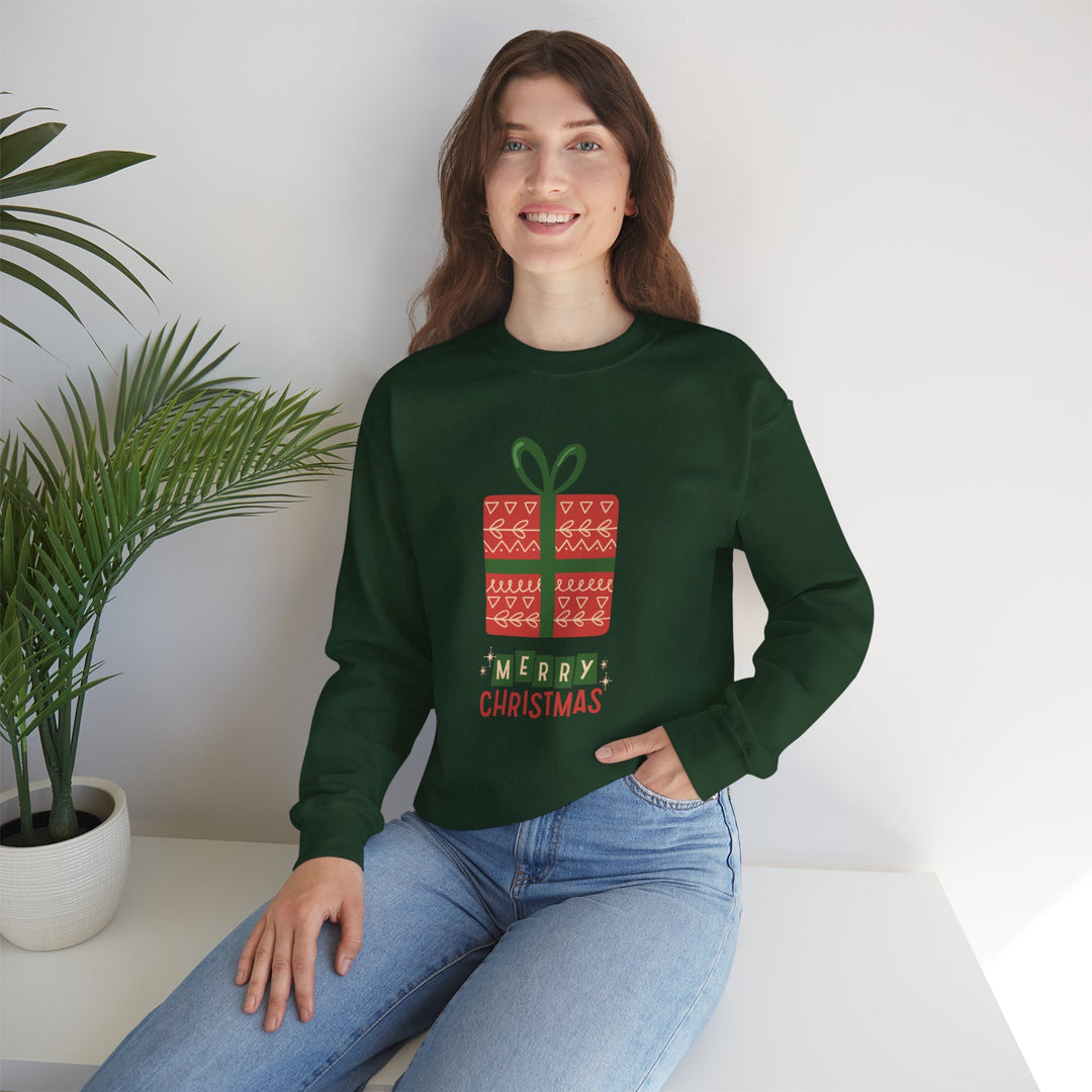 Christmas Present Sweatshirt – 'Merry Christmas' Holiday Crewneck