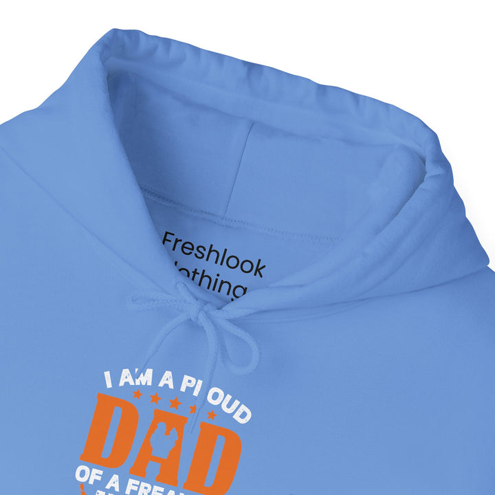 Dad’s Hooded Sweatshirt – I am Proud Dad Of a Freaking Awesome Son Design