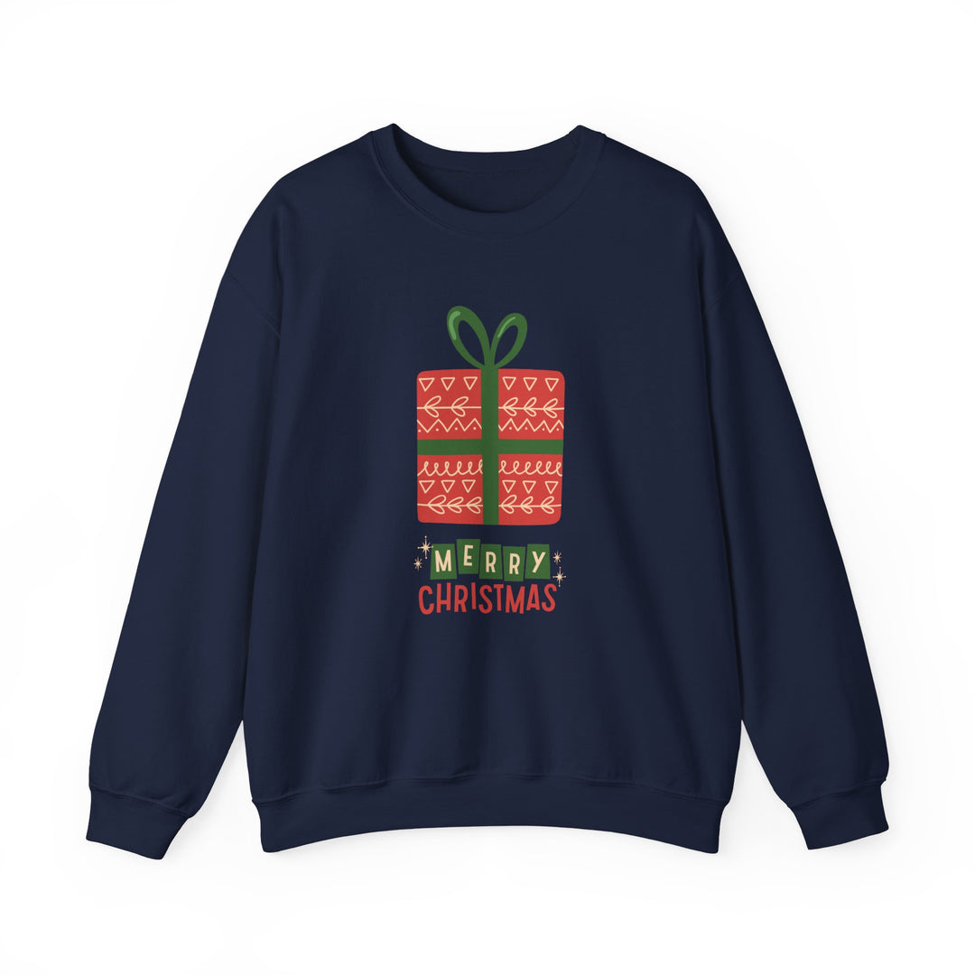 Christmas Present Sweatshirt – 'Merry Christmas' Holiday Crewneck