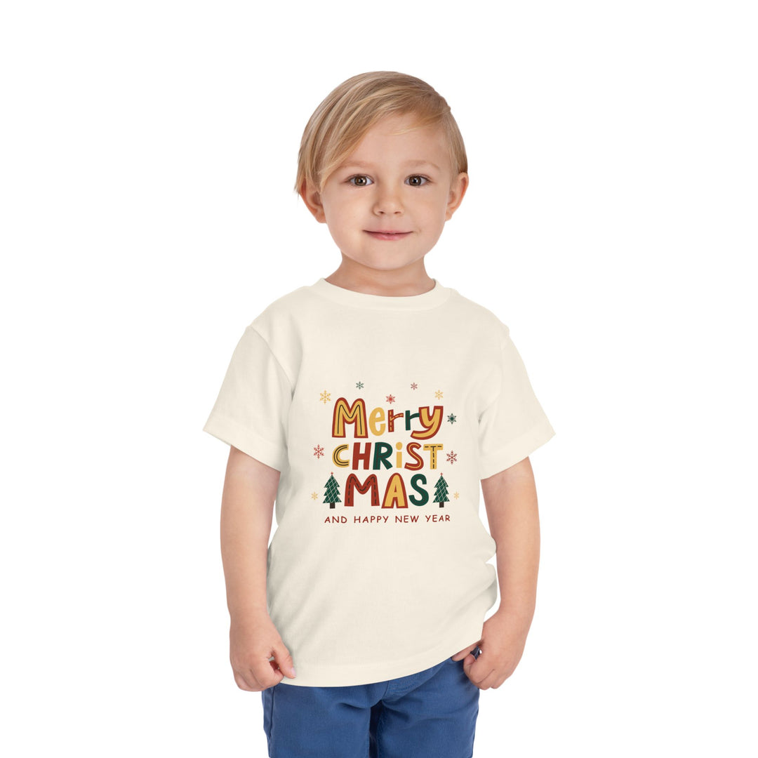 Toddler Christmas Tee — "Merry Christmas and Happy New Year" Holiday Shirt