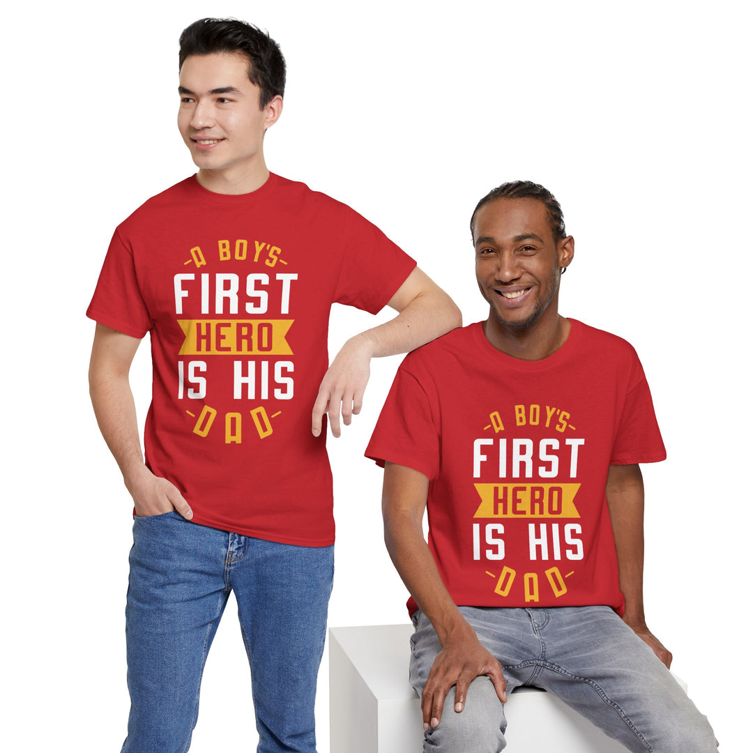 Dad's T-Shirt - A Boy's First Hero is His Dad Design