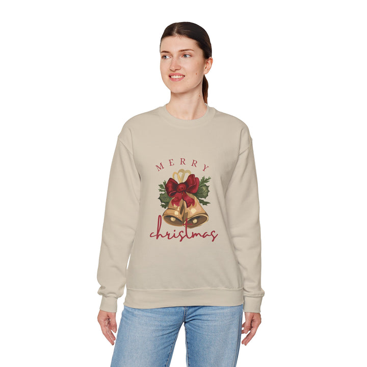 Christmas Bells Crewneck Sweatshirt — "Merry Christmas" Holiday Pullover