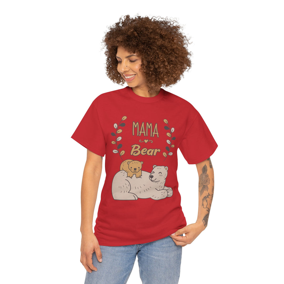 Mom T-Shirt - Mama Bear Design - Cute Bear Family Graphic T-Shirt