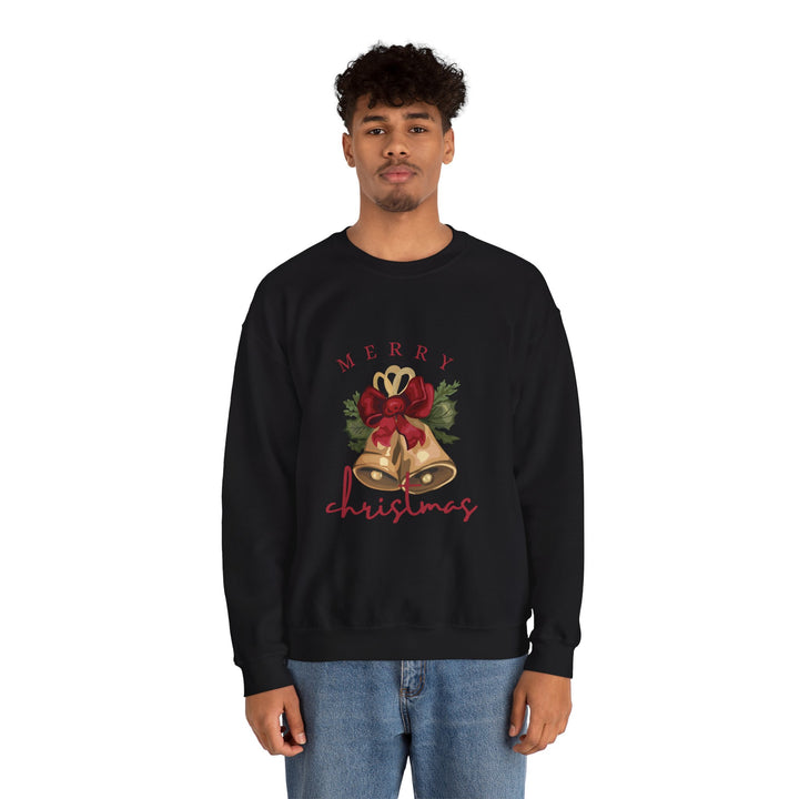 Christmas Bells Crewneck Sweatshirt — "Merry Christmas" Holiday Pullover
