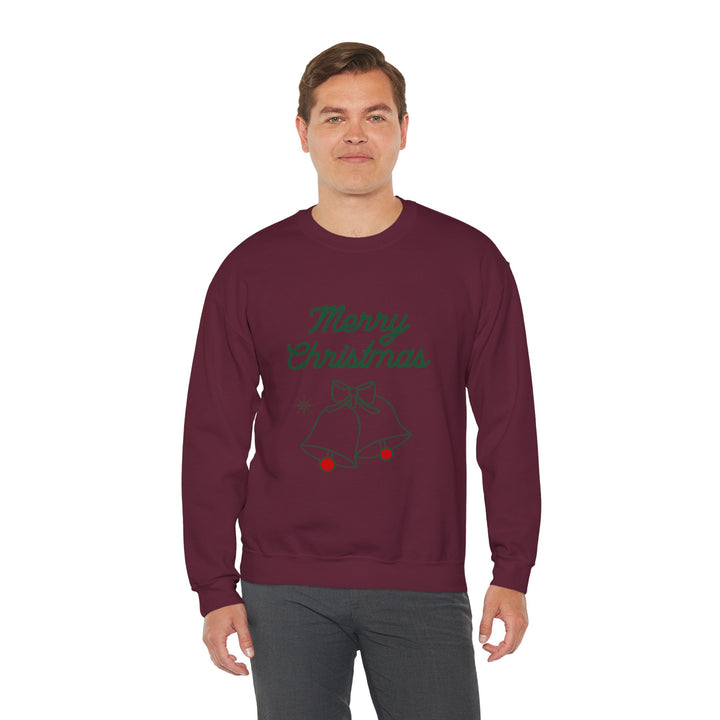 Christmas Crewneck Sweatshirt — “Merry Christmas” Bells Holiday Pullover