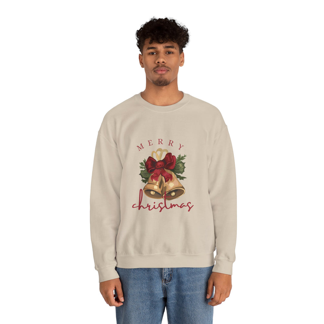 Christmas Bells Crewneck Sweatshirt — "Merry Christmas" Holiday Pullover