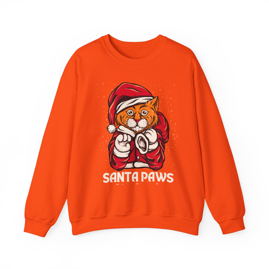 Santa Paws Unisex Heavy Blend Crewneck Sweatshirt - Cozy Festive Cat Design for Holiday Cheer