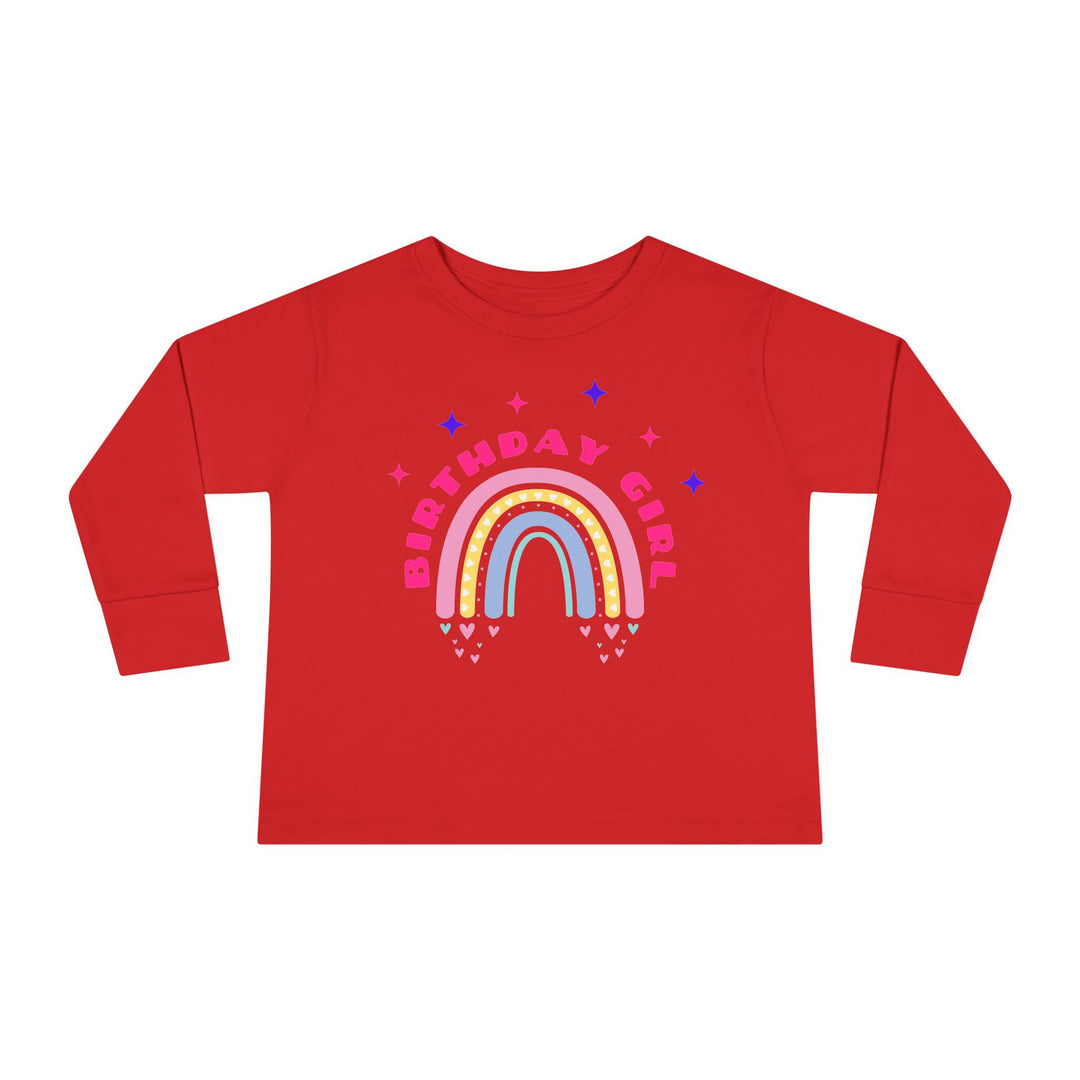 Birthday Girl Toddler Long Sleeve Tee — Rainbow Celebration