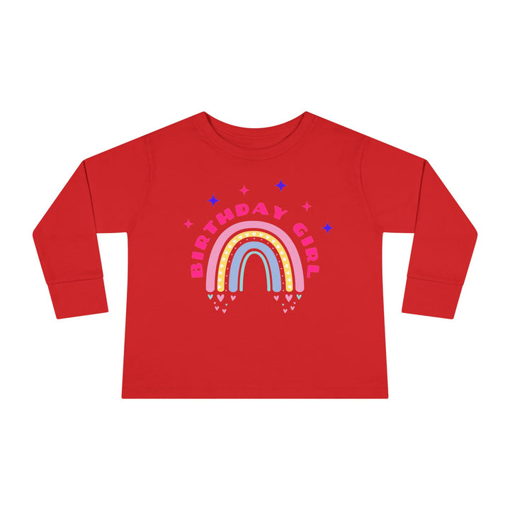 Birthday Girl Toddler Long Sleeve Tee — Rainbow Celebration