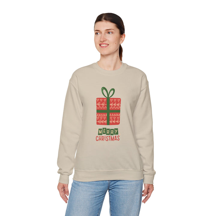 Christmas Present Sweatshirt – 'Merry Christmas' Holiday Crewneck