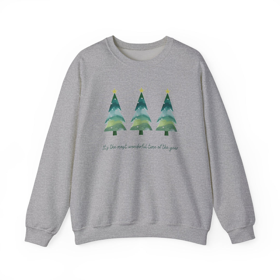 Christmas Tree Crewneck Sweatshirt — Cozy Holiday Trees Design