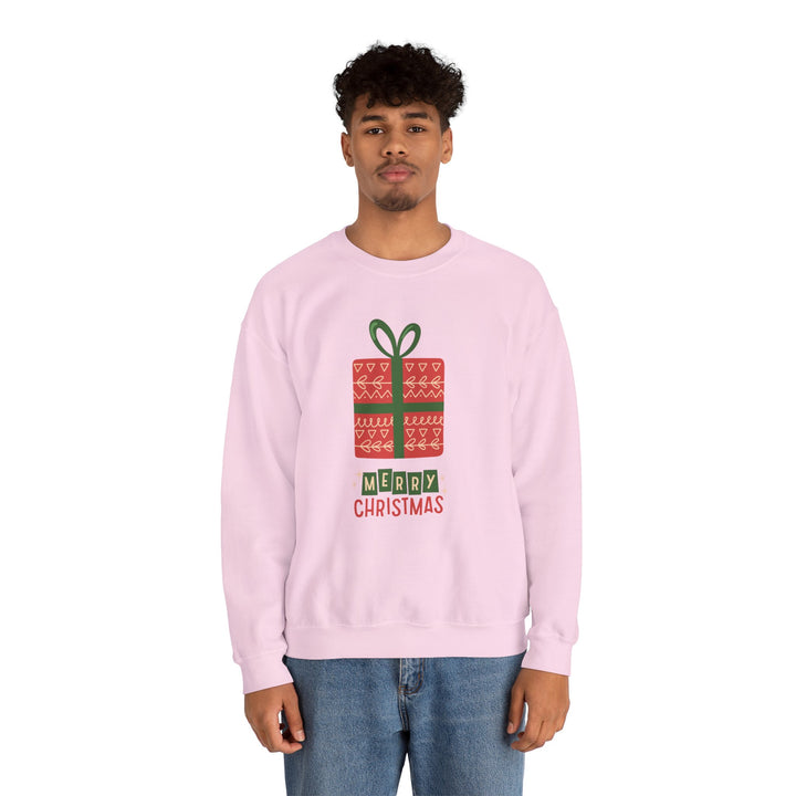 Christmas Present Sweatshirt – 'Merry Christmas' Holiday Crewneck