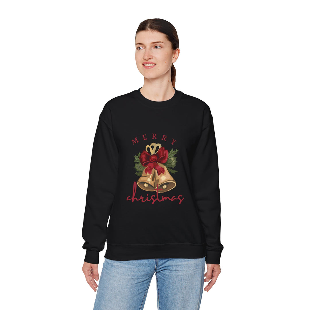 Christmas Bells Crewneck Sweatshirt — "Merry Christmas" Holiday Pullover