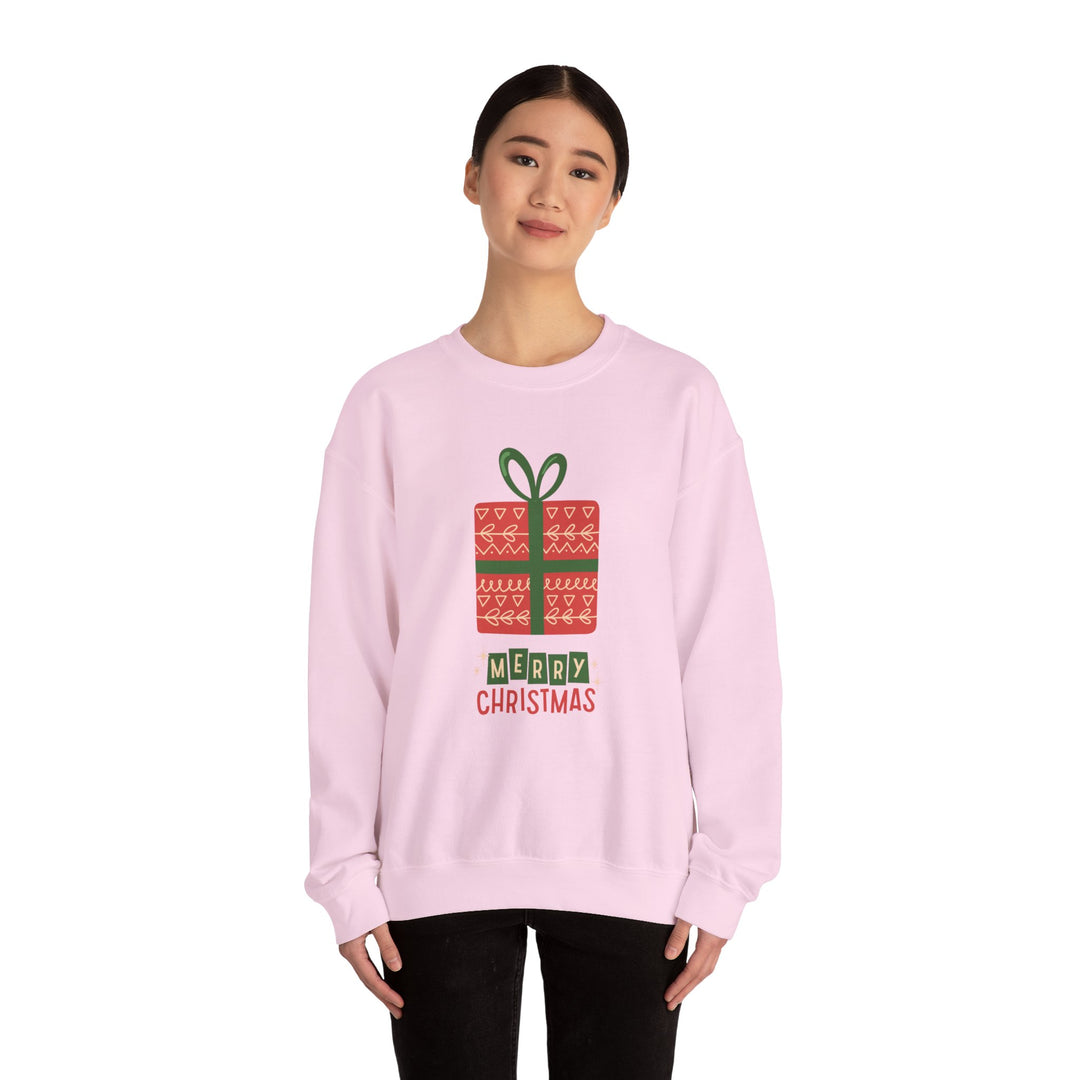 Christmas Present Sweatshirt – 'Merry Christmas' Holiday Crewneck