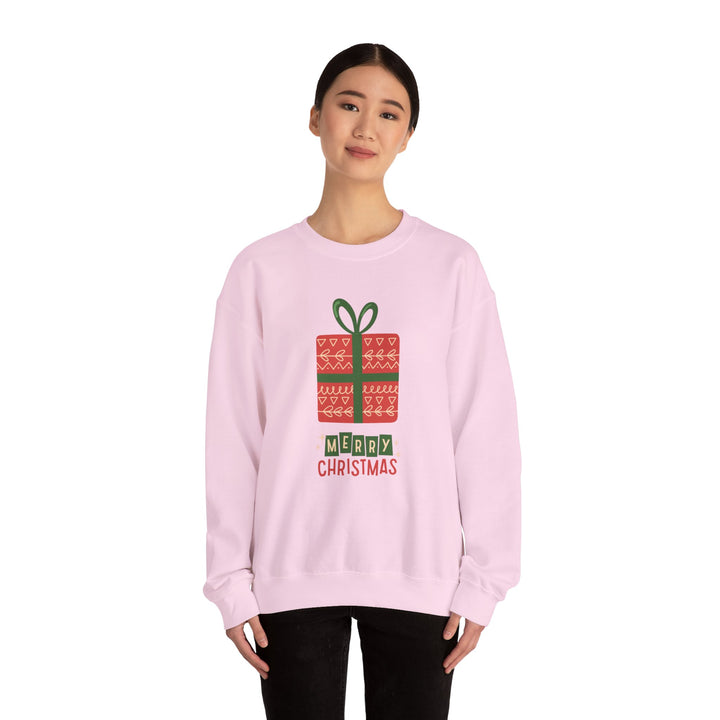 Christmas Present Sweatshirt – 'Merry Christmas' Holiday Crewneck