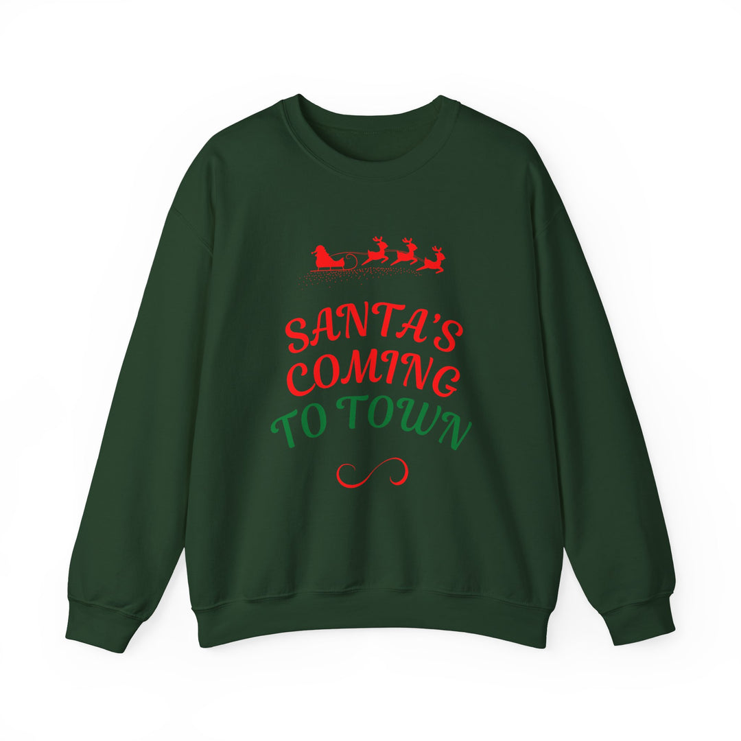 Christmas Sweatshirt — "Santa's Coming to Town" Festive Crewneck