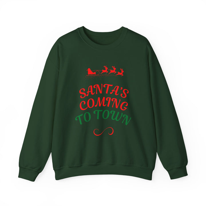 Christmas Sweatshirt — "Santa's Coming to Town" Festive Crewneck