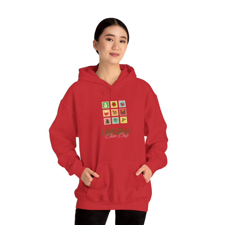 Christmas Cheer Hoodie — Festive Gift Icon Grid with "Christmas Every Day" Text