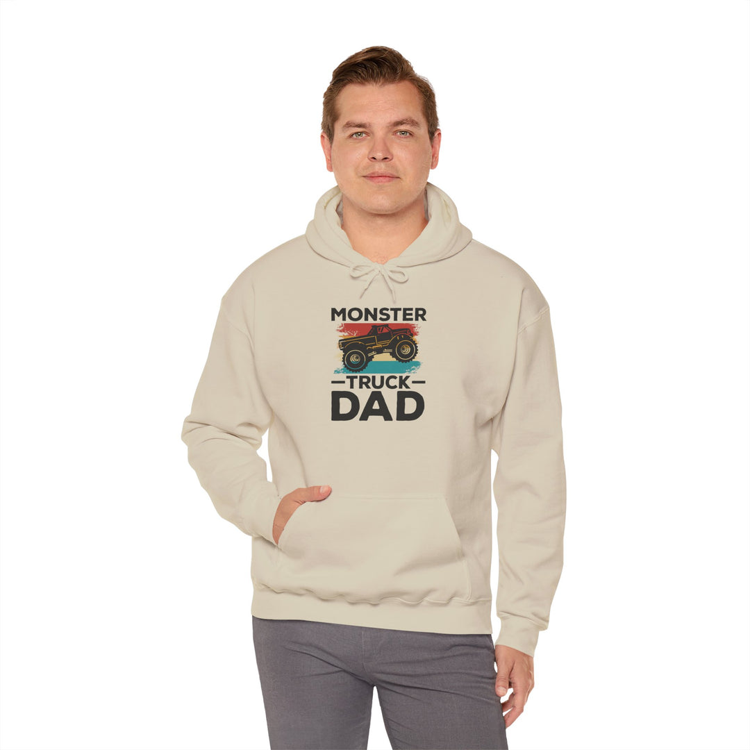 Dad’s Hooded Sweatshirt – Monster Truck Dad Design