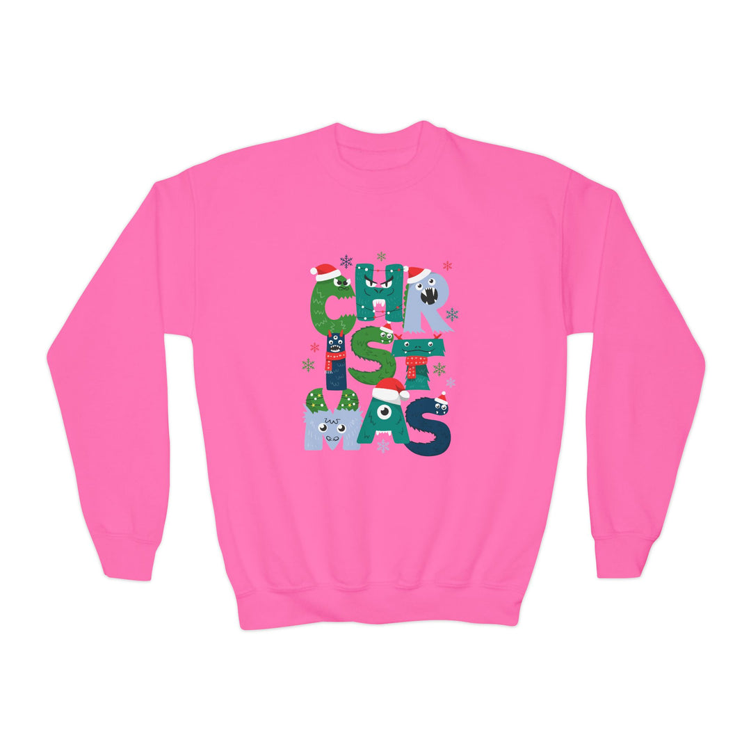 Kids Christmas Crewneck Sweatshirt – Colorful Holiday 'CHRISTMAS' Letter Design