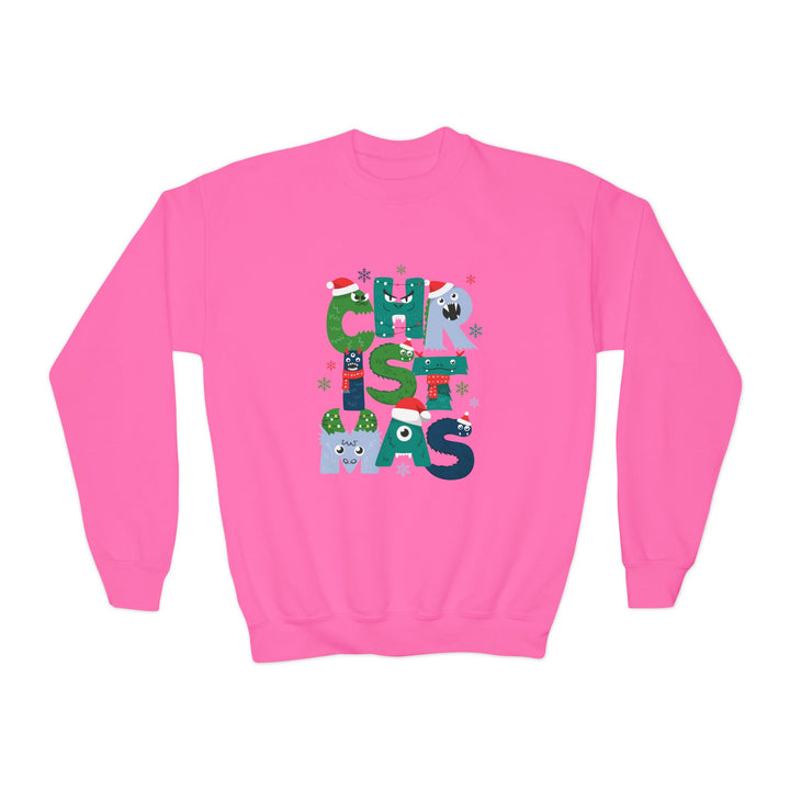 Kids Christmas Crewneck Sweatshirt – Colorful Holiday 'CHRISTMAS' Letter Design