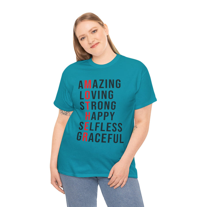 Mom’s T-shirt – Inspirational Amazing Loving Strong Happy Selfless Graceful Design