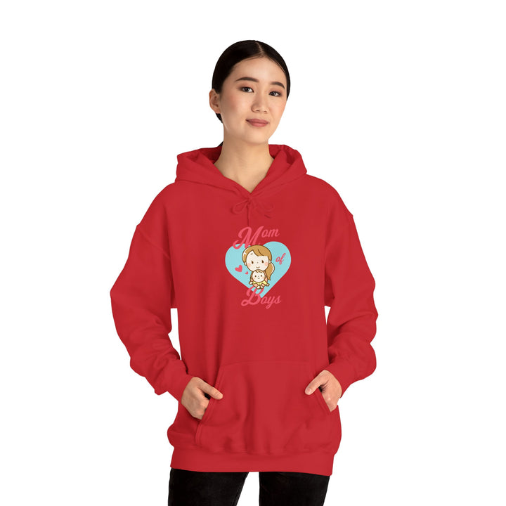 Mom's Unisex Hooded Sweatshirt - Mom of Boys Hoodie - Cute Graphic Hoodie for Mothers