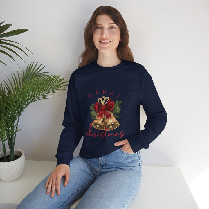 Christmas Bells Crewneck Sweatshirt — "Merry Christmas" Holiday Pullover