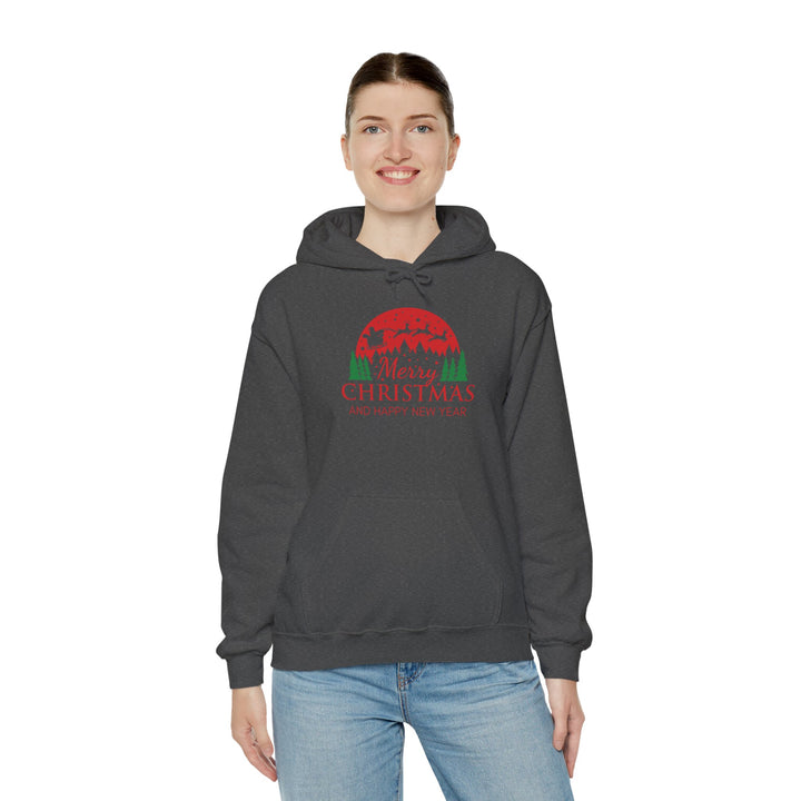 Merry Christmas Hoodie - Festive Red & Green Holiday Sweatshirt