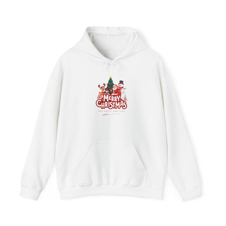 Christmas Crew Hoodie - 'Merry Christmas' Santa & Snowman Holiday Sweatshirt