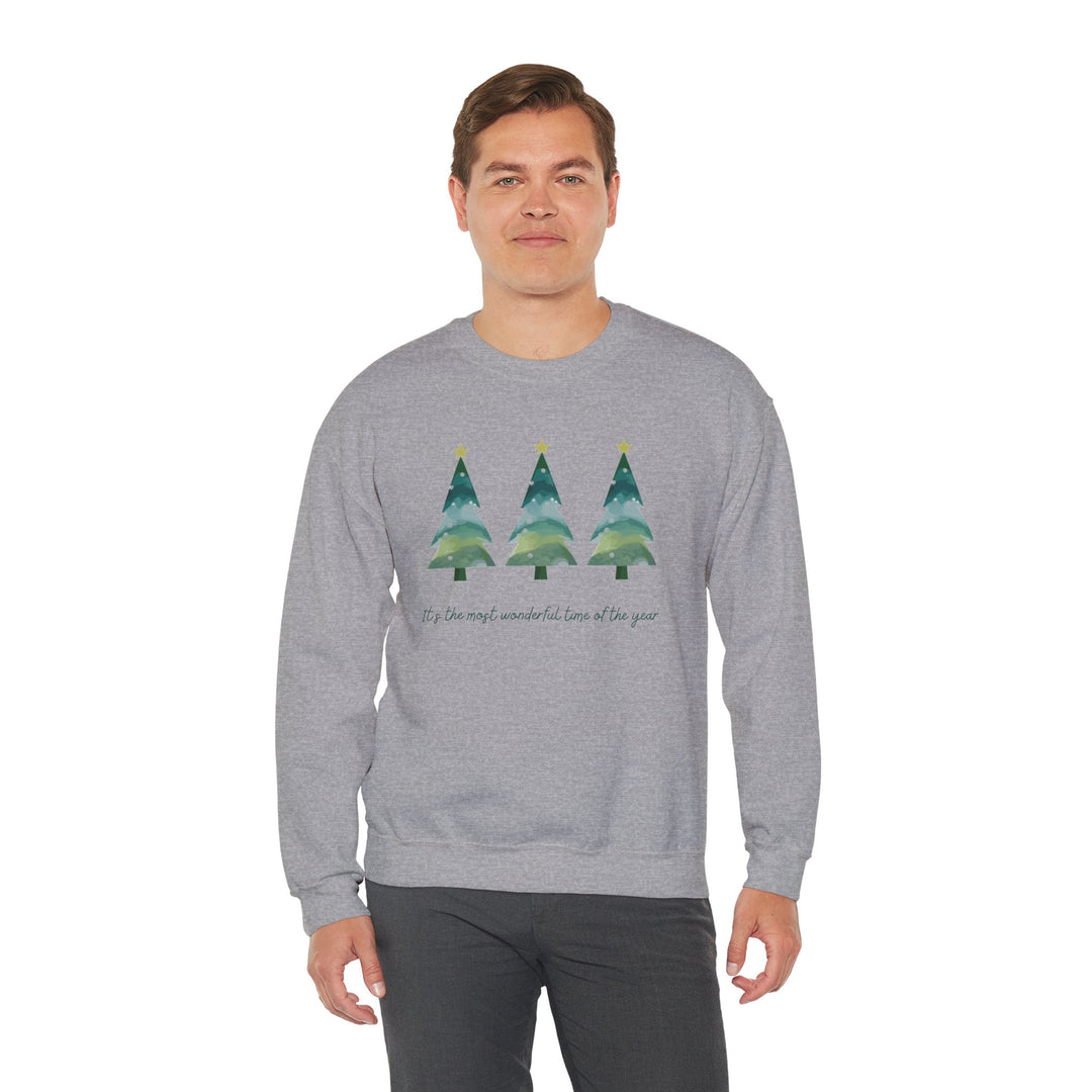 Christmas Tree Crewneck Sweatshirt — Cozy Holiday Trees Design