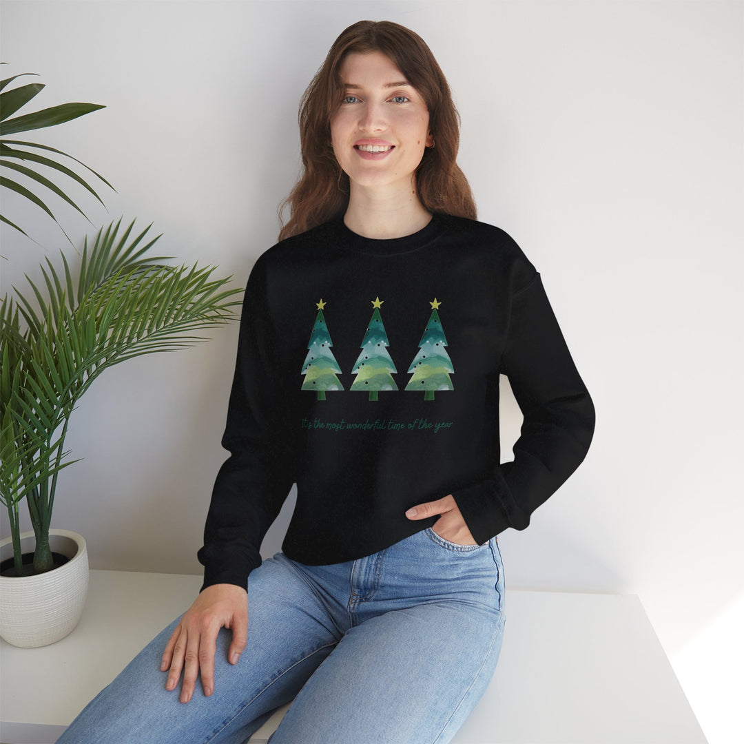 Christmas Tree Crewneck Sweatshirt — Cozy Holiday Trees Design