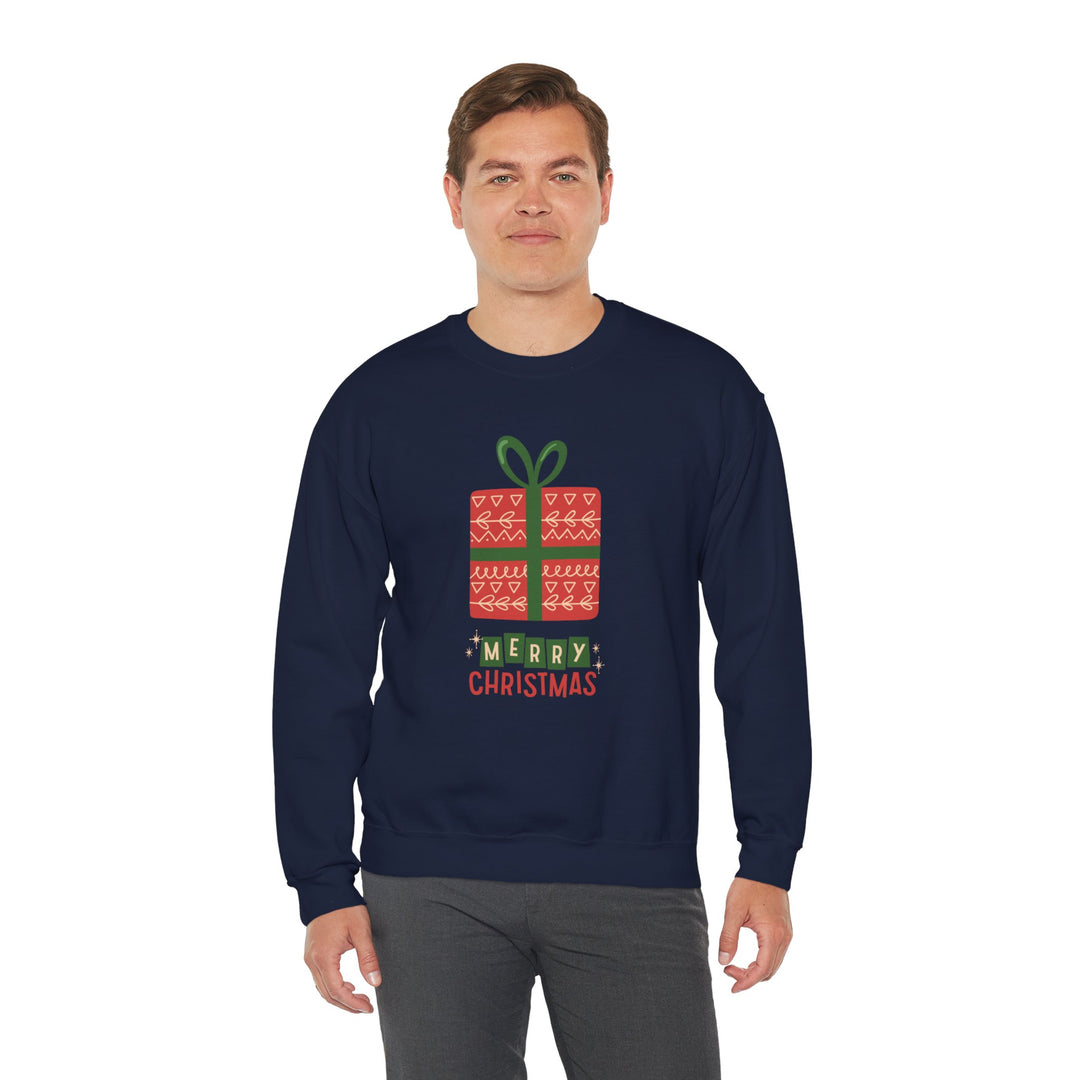 Christmas Present Sweatshirt – 'Merry Christmas' Holiday Crewneck