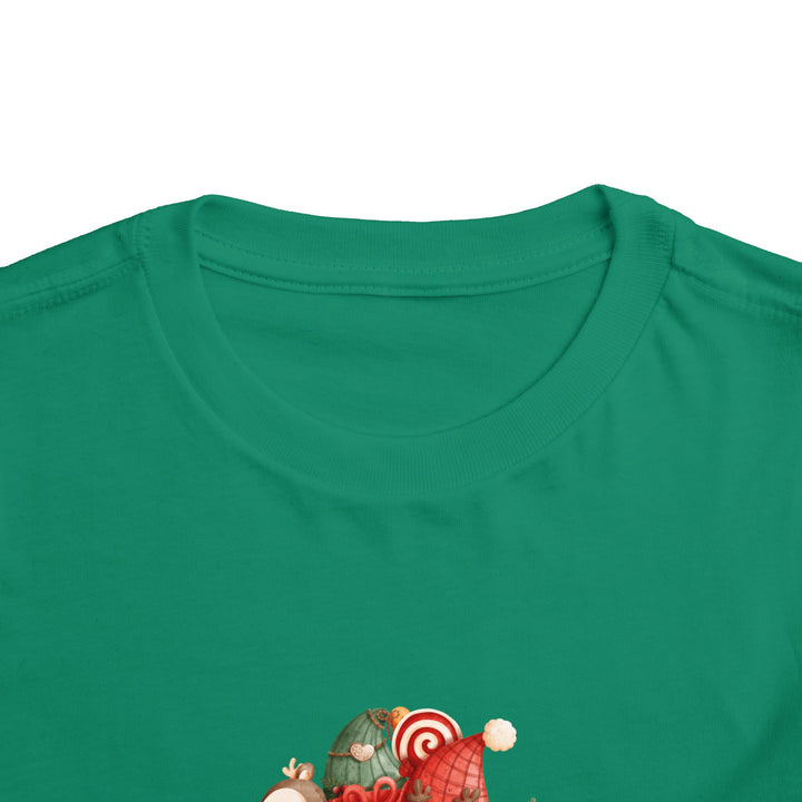 Toddler Tee — Cute Santa in Car “Merry Christmas and Happy New Year” Holiday Tee