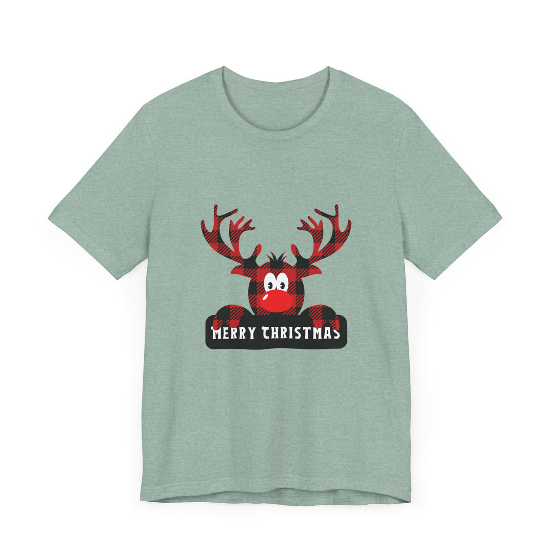 Merry Christmas Unisex Tee with Fun Reindeer Design