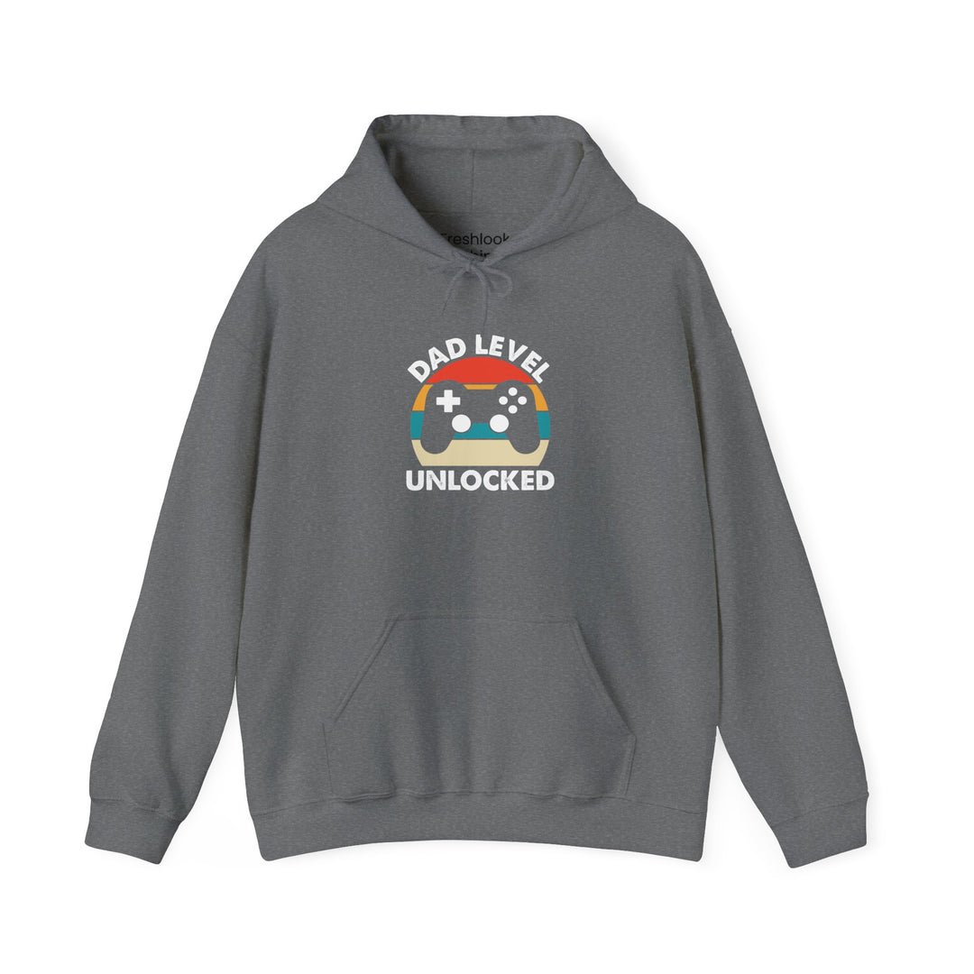 Dad’s Hooded Sweatshirt – Dad Level Unlocked Design