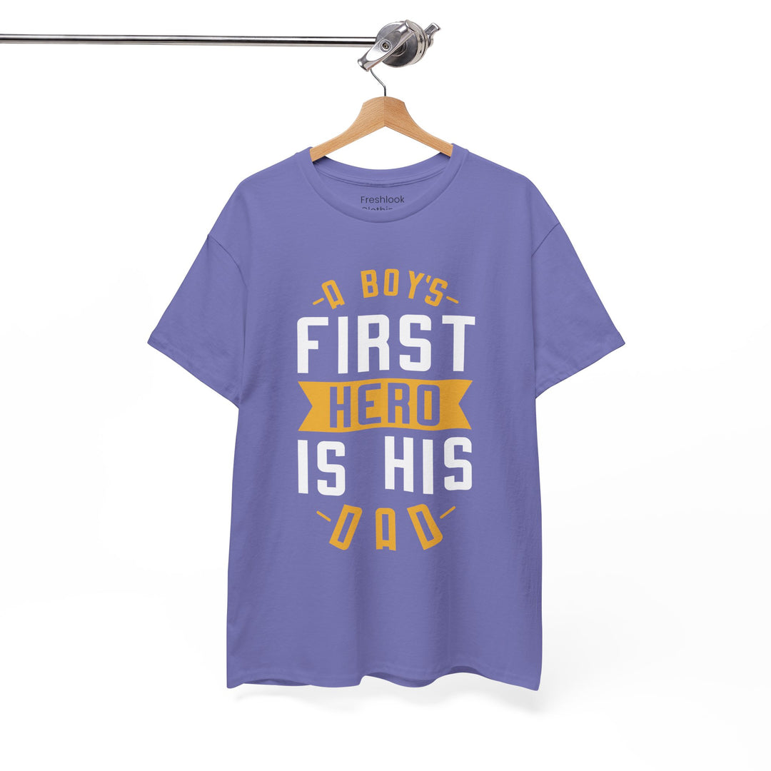 Dad's T-Shirt - A Boy's First Hero is His Dad Design