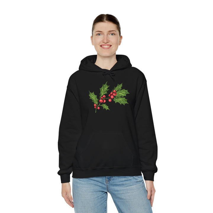 Festive Holly Unisex Hooded Sweatshirt