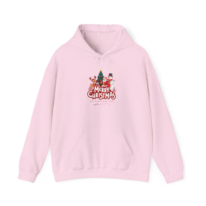 Christmas Crew Hoodie - 'Merry Christmas' Santa & Snowman Holiday Sweatshirt